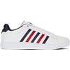 K-Swiss Court TIEBREAK II Sneaker da Uomo, Wht/Peacot/SMBA Red, 39,5 EU, Wht Peacot Smba Red, 39.5 EU