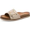 Jana Piattaforma Mule Flat MultiAdj+Vegan da Donna, Beige, 40 EU
