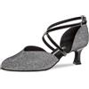 Diamant Donne Scarpe da Ballo Latino 170-106-520 - Brocatto Nero/Argento - 5 cm Flare [UK 2,5]