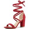 Allegra K Donna Sandali Tacco Grosso Lacci con Tacco Alto