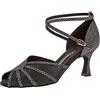 Diamant Donne Scarpe da Ballo 020-087-183 - Tessile/Mesh Nero/Argent Ologramma - 6,5 cm Flare [UK 5]