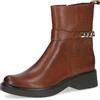 CAPRICE Stivaletti da donna in pelle con tacco a blocco, Marrone (Cognac Comb), 37,5 EU