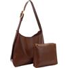 MadGrandeur Borsa a tracolla in pelle PU da donna, borsa a tracolla Designger da donna, borsa tote vegana retrò grande con portafoglio