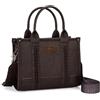 Montana West × Wrangler Borsa a tracolla da donna con stampa mucca western e manici superiori firmati, Medium