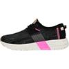 HEYDUDE Hey Dude Sirocco Sport Stripe - Sneakers Donna - Easy-On Lace System, Black, 39