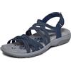 Skechers Sandali Bassi da Donna Reggae Slim Summer Getaway, Blu Navy, Taglia 40