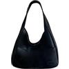 KUNZHAN Borsa a tracolla, borsa a tracolla da donna, borsa a tracolla, morbida, borsa a tracolla da donna Hobo, nero