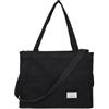 Valleycomfy Borsa a tracolla vintage casual in velluto a coste da donna, borsa a tracolla ecologica, nera, L