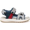 Geox J ALBEN Boy A Sandal, Grigio/Jeans 24 EU