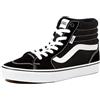 Vans Filmore Hi, Sneaker Donna, Suede Canvas Black White, 34.5 EU