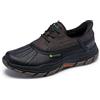 Skechers Uomo Respected Tanzier Slip-In ALLENATRICE, Chocolate Leather/Duraleather/Black Trim, 46 EU
