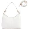 Keyli Piccola borsa a tracolla per le donne mini borsa impermeabile in morbida pelle borse a tracolla per lavoro shopping viaggi, bianco