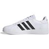 adidas Uomo Grand Court Base 2.0 Shoes, Cloud White / Core Black / Cloud White, 36 EU