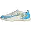 adidas Unisex - Bambini e Ragazzi F50 Messi League Laceless Indoor Football Kids Shoes, Ivory/Semi Blue Burst/Icey Blue, 36 EU