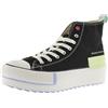 victoria Stivaletto Tribu Tela & Logo Retro & Suola Doppia Dentata 1061128 per Donna