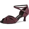 Diamant Donne Scarpe da Ballo 141-077-567 - Scamosciato Bordeaux Glitter - 5 cm Flare - Special Edition - Misura: UK 3