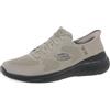 Skechers Scarpe da Ginnastica da Uomo Senza Mani libere Bounder 2.0 EMERGED, Taupe Mesh Sintetico Nero Trim, 39 EU