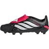 adidas Unisex - Bambini e Ragazzi Predator League Fold-Over Tongue Firm Ground Football Boots Kids Shoes, Core Black/Ftwr White/Lucid Red, 31.5 EU