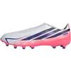 adidas Unisex - Adulto F50 Hyperfast League Laceless Artificial Ground Football Boots Shoes, Ftwr White/Solar Purple/Solar Turbo, 42 EU