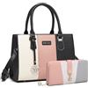 Miss Lulu Borsa a Mano Donna Media in PU Tricolore con Texture Litchi