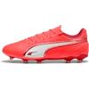 Puma King Match Fg/AG, Scarpe da Calcio Unisex - Adulto, Glowing Red Puma White Red Fire, 44 EU