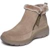 Skechers Easy Going Cool Zip | Vestibilità comoda, memory foam raffreddata ad aria, fodera in pelliccia sintetica, cerniera laterale