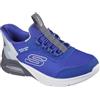 Skechers Bambini e ragazzi Microspec Max Brisk-Stripe Slip-In ALLENATRICE, Blue Textile / Synthetic / Gray Trim, 27 EU