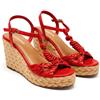 GIOSEPPO Sandali Pelle Zeppa Jute Castine, rosso, 41 EU