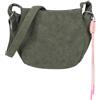 Fritzi aus Preussen Fritzi Sue02 Suede Jacky Soft Borsa a Tracolla Ecopelle Donna Crossbody per Festival e Città Vegana Scamosciato con Ciondolo Cordoncino 22 x 23 x 9,5 cm - Antracite - Verde - Marrone - Grigio-Blu