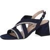 CAPRICE Sandali da donna con tacco con strass con cinturini, Blu (Ocean Suede), 40 EU