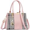 KKXIU 3 scomparti con cerniera borse e borse da donna con manico superiore borsa a tracolla borse da donna, B-rosa a righe, Medium