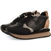GIOSEPPO Sneakers Nere Monocolore Imbottite con Dettagli e Zeppa Interna da Donna anif