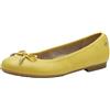 Tamaris Comfort Ballerine da donna in pelle con fiocco, Giallo (Yellow), 40 EU