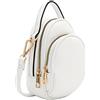 FashionPuzzle Mini borsa a tracolla con due scomparti, bianco, taglia unica
