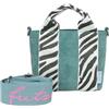 Fritzi aus Preussen Fritzi Bini Jive Petrol Zebralini Borsa a Tracolla in Ecopelle da Donna Crossbody per Festival e Città Vegana con Stampa Zebra e Tracolla Regolabile 15,5 x 20 x 7 cm, Verde-Bianco