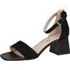 CAPRICE Sandali con tacco da donna in pelle con cinturino, Nero (Black Suede), 38 EU