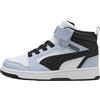 Puma Rebound V6 Mid AC+ PS Sneaker, White-Snow Mountain Blue Black, 10 UK Bambino, Puma Bianca Neve Blu Montagna Puma Nero, 28 EU