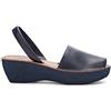 Kenneth Cole REACTION Sandali da donna in vetro fine con plateau, blu navy, 35.5 EU