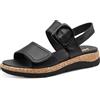 Jana Softline Leather Wedge/Plat Sand 8-28701-46, Sandali Bassi Donna, Nero, 40 EU