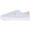 Tommy Hilfiger Donna Sneakers Vulcanizzate Canvas Lace Up Eleganti, Blu (Breezy Blue), 38