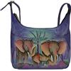 Anna by Anuschka Borsa shopper da donna in vera pelle, misura media, dipinta a mano