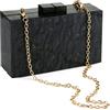 Gets Pochette in acrilico da donna con borse e borse in marmorizzazione, elegante borsa a tracolla da sera per banchetti, A-nero, Taglia unica