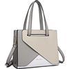 Miss Lulu Borsa a mano da donna, in pelle PU, con tracolla regolabile, maniglia superiore, per tutti i giorni, alla moda, per lavoro, taglia media, 1-3 beige