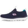 Skechers Donna Summits Top Player Scarpe da Ginnastica, Navy Knit/Teal & Pink Trim, 36.5 EU