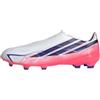 adidas Unisex - Adulto F50 Hyperfast League Laceless Firm Ground Football Boots Shoes, Ftwr White/Solar Purple/Solar Turbo, 45 1/3 EU