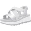 Rieker W3053, Sandali con Zeppa Donna, Argento Platino, 42 EU