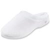 isotoner Women's Microterry Hoodback W/Satin Trim, White, 7.5/8
