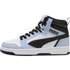 Puma Rebound V6 Mid JR Sneaker, Bianco-Snow Mountain Blue Nero, 4.5 UK, Puma Bianca Neve Blu Montagna Puma Nero, 4.5 UK