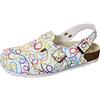 Weeger 41610 - Zoccoli da Lavoro Donna, Bianco (Weissgraffiti Weiss Graffiti), 38 EU