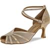 Diamant Donne Scarpe da Ballo 020-087-017 - Scamosciato Oro-Magic - 6,5 Flare - Made in Germany